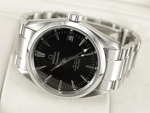 永生名錶珠寶交流中心-OMEGA 歐米茄Seamaster 海馬25045000 防水150米黑面自動上鍊男錶36mm