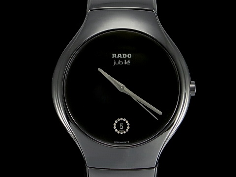 永生名表珠宝交流中心-rado 雷达表 diastar 黑陶瓷石英表 40mm