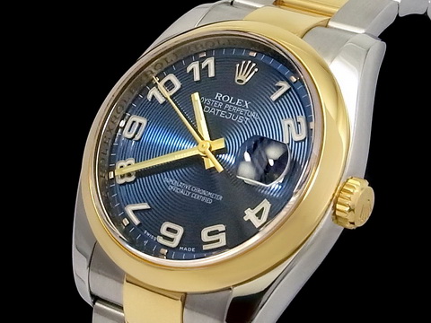 rolex 劳力士 datejust 116203 蓝色同心圆面盘 半金自动男表(已售出)